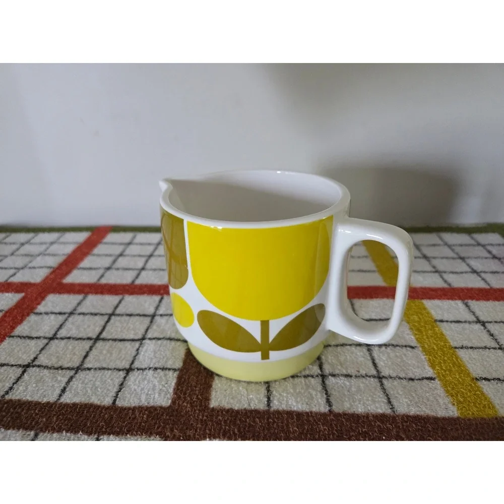 Orla Kiely Ceramic Teapot and Creamer Set Floral Stem Green Yellow Pink Retro